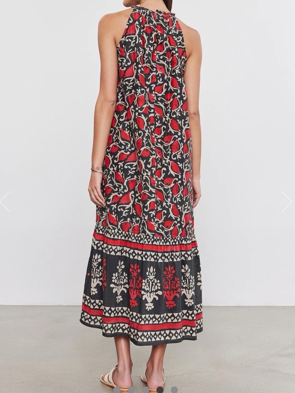 Velvet by Graham & Spencer Ghita Silk Cotton Halter Maxi Dress NWT XL $299 - Picture 2 of 10